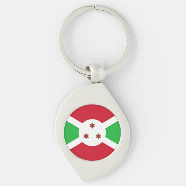 Patriotic Burundi Flag Schlüsselanhänger (Vorderseite)