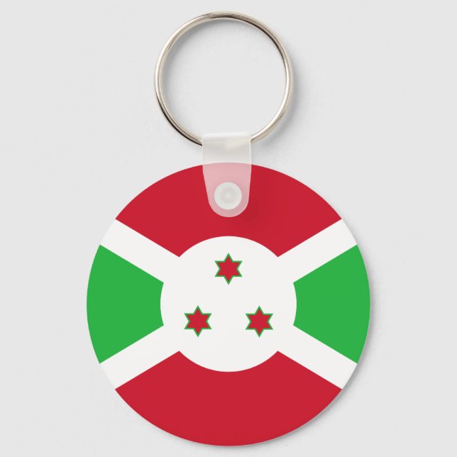 Patriotic Burundi Flag Schlüsselanhänger (Vorderseite)