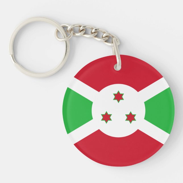 Patriotic Burundi Flag Schlüsselanhänger (Vorderseite)