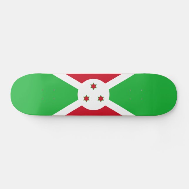 Patriotic Burundi Flag Skateboard (Horizontal)