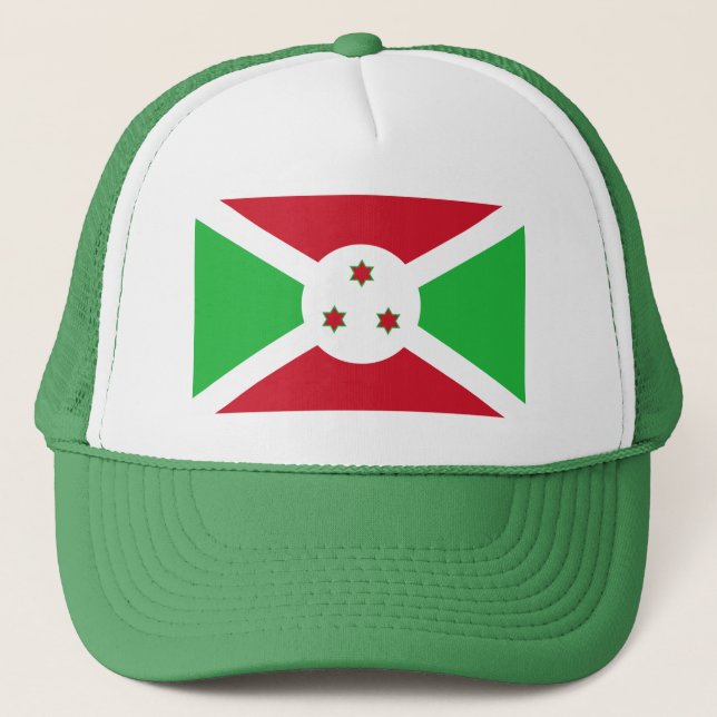 Patriotic Burundi Flag Truckerkappe (Vorderseite)