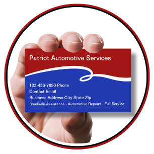 Patriotic Business Cards Automotive Service Telefonnummerkarte
