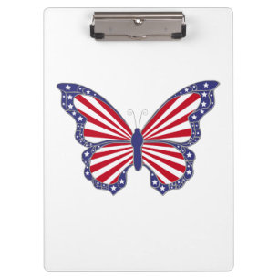 Patriotic Butterfly Clipboard Klemmbrett