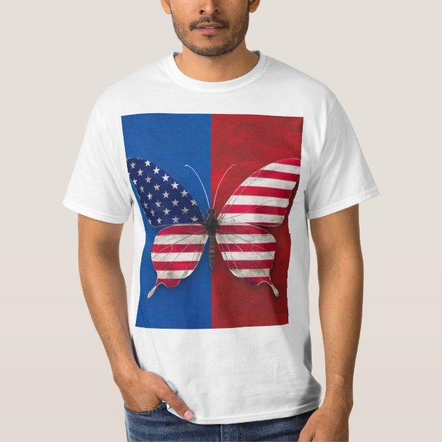 "Patriotic Butterfly" - T-Shirt Design (Vorderseite)