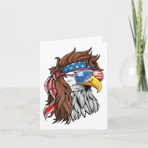 Patriotic Byld Eagle Mullet Usa American Flag 4. Karte