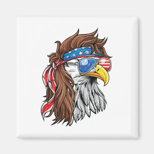 Patriotic Byld Eagle Mullet Usa American Flag 4. Magnet