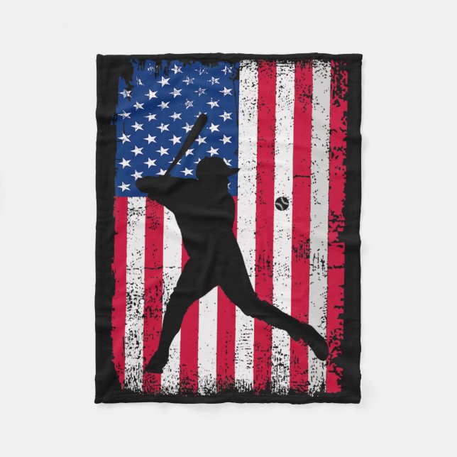 Patriotic Bysebyll 4. Juli Männer USA Fl Fleecedecke (Vorderseite)