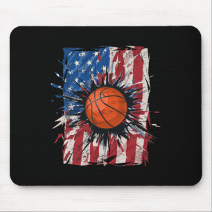 Patriotic Bysketbyll 4. Juli Männer USA Amerikaner Mousepad