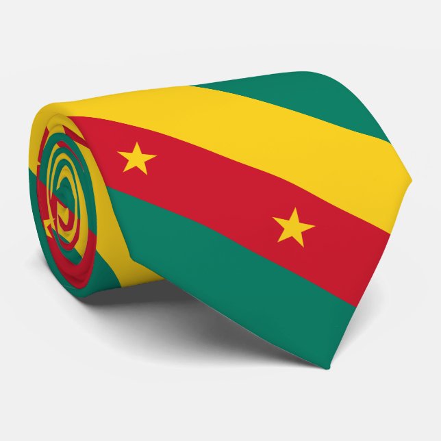Patriotic Cameroon Flag Neck Tie Krawatte (Gerollt)