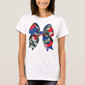 Patriotic Camouflage Bow Design - Sterne und Strei T-Shirt