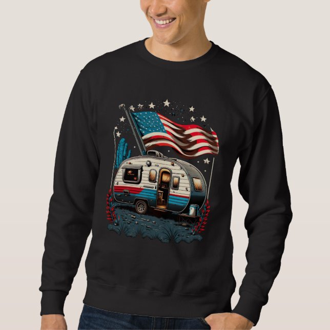 Patriotic Camping And Caravan Adventure USA  6 Sweatshirt (Vorderseite)