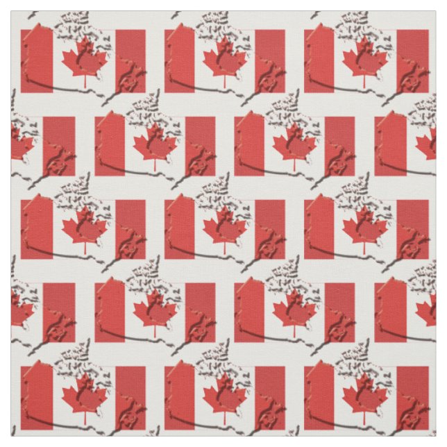 Patriotic CANADA FLAG Karte Kontur Stoff (Muster)