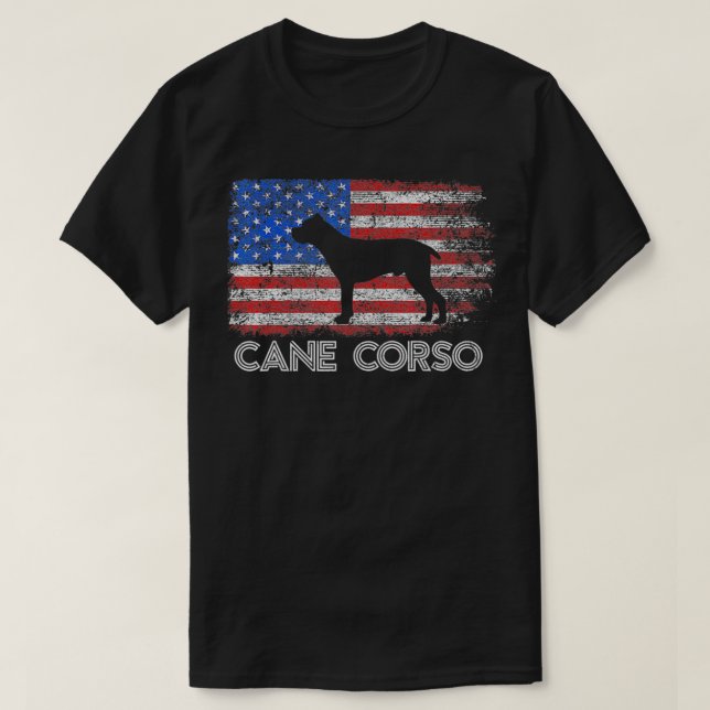 Patriotic Cane Corso American Flag Cane Corso 4. T-Shirt (Design vorne)