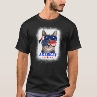 Patriotic Cat Americat 4. Juli T-Shirt