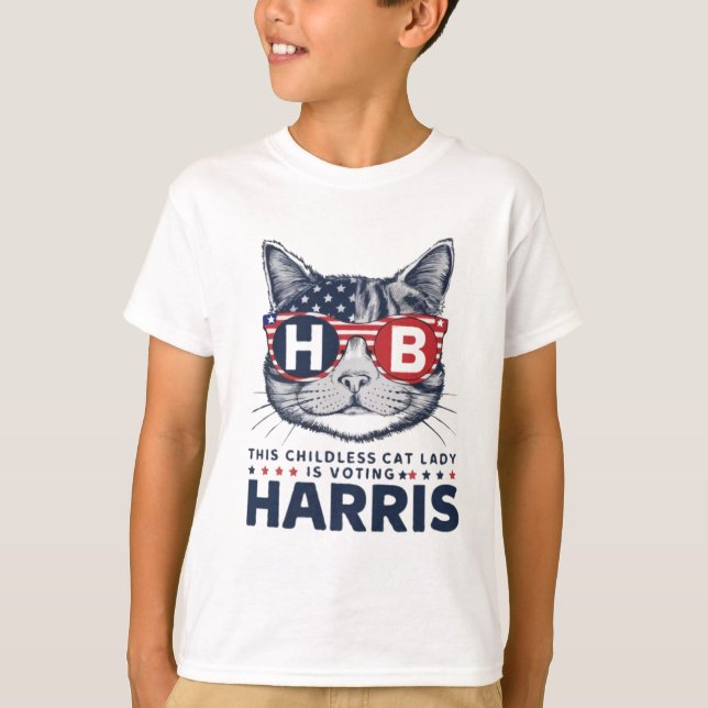 Patriotic Cat Lady für Harris T - Shirt (Vorderseite)