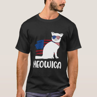 Patriotic Cat Meowica 4Th Of July Kitten T-Shirt
