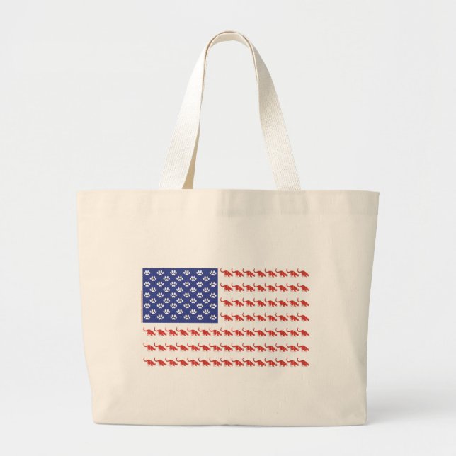 Patriotic Cat/USA Jumbo Stoffbeutel (Vorne)