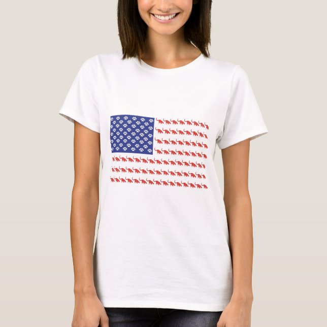 Patriotic Cat/USA T-Shirt (Vorderseite)