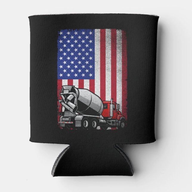 Patriotic Cement Truck Fahrer Beton Mixer Ameri Dosenkühler (Vorderseite)