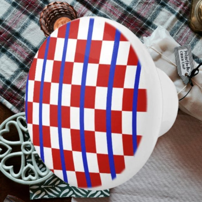Patriotic Checkerboard Ceramic Knob Keramikknauf (Von Creator hochgeladen)