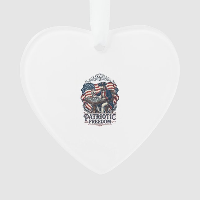 Patriotic Chess Player Vector Graphic Tee Ornament (Vorderseite)