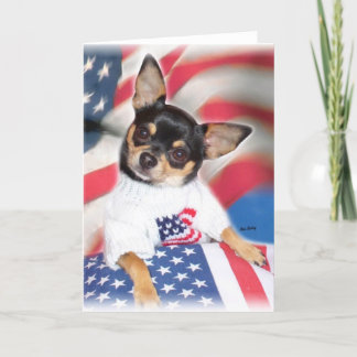 Patriotic Chihuahua Grußkarte Karte