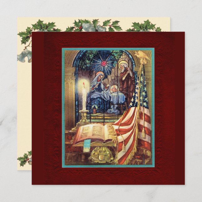 Patriotic Christian American Christmas Karte (Vorne/Hinten)
