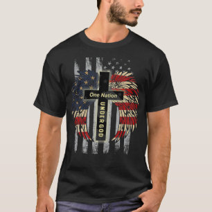 Patriotic Christlich One Nation Under God USA T-Shirt