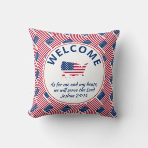Patriotic Christlich USA FLAG Welcome Kissen