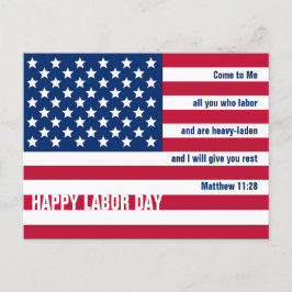 Patriotic Christlich USA HAPPY LABOR DAY Postkarte
