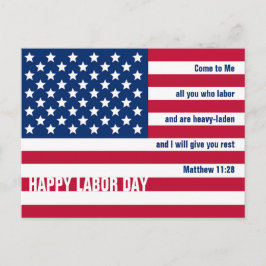 Patriotic Christlich USA HAPPY LABOR DAY Postkarte