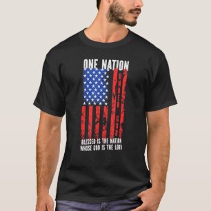 Patriotic Christliche US-Flagge eine Nation unter T-Shirt