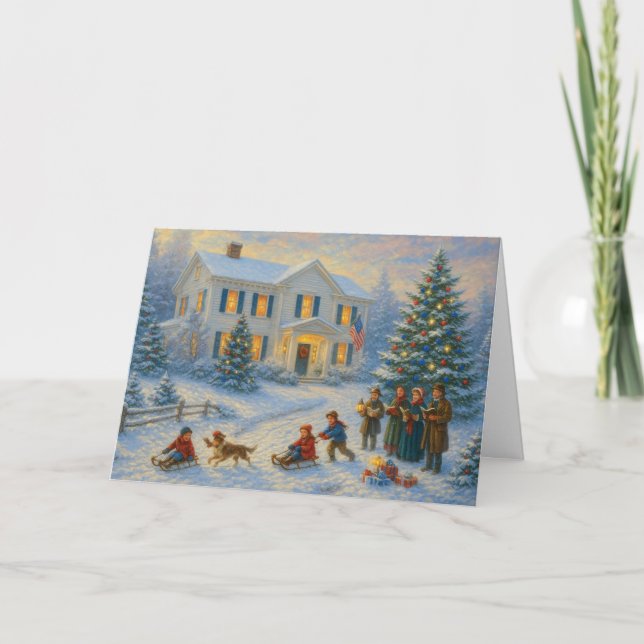 Patriotic Christmas Card Veteran Holiday Card  Karte (Vorderseite)