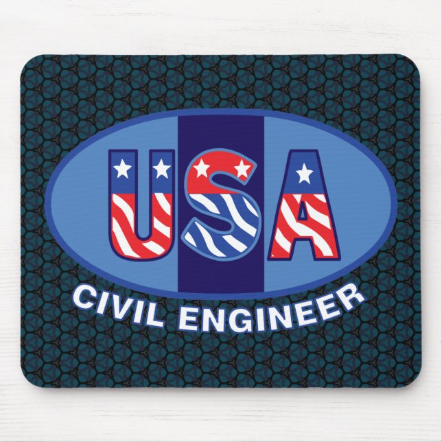 Patriotic Civil Engineer Mousepad (Vorne)
