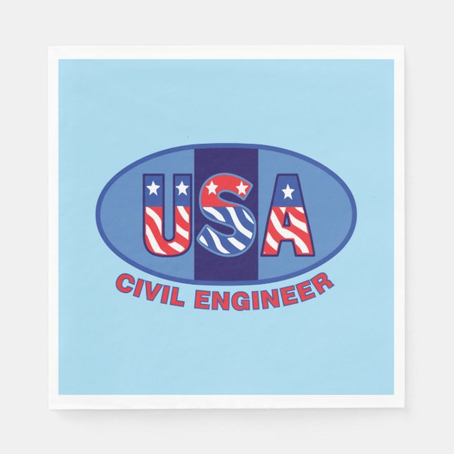 Patriotic Civil Engineer Serviette (Vorderseite)