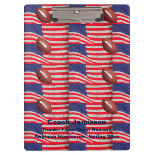 Patriotic Clipboard American Flags, Football Coach Klemmbrett