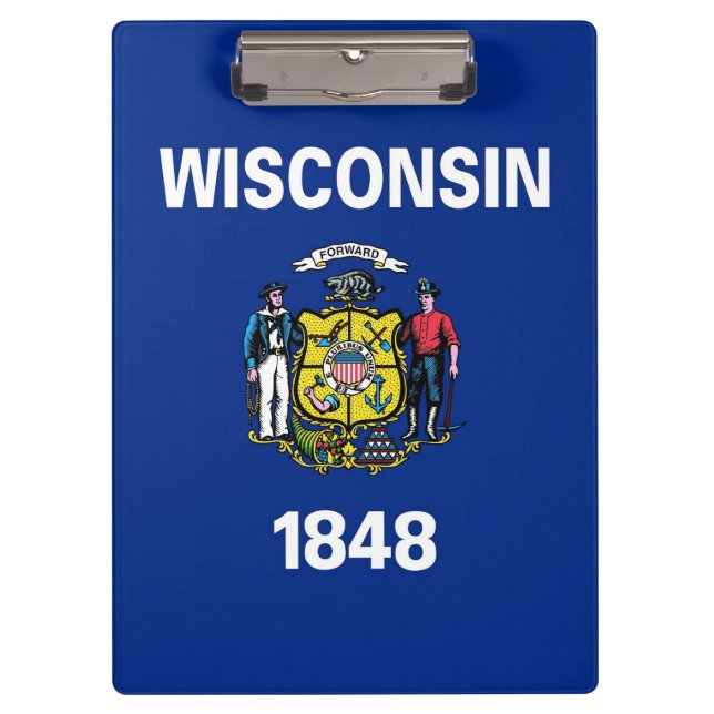 Patriotic Clipboard mit der Flagge von Wisconsin,  Klemmbrett (Vorderseite)