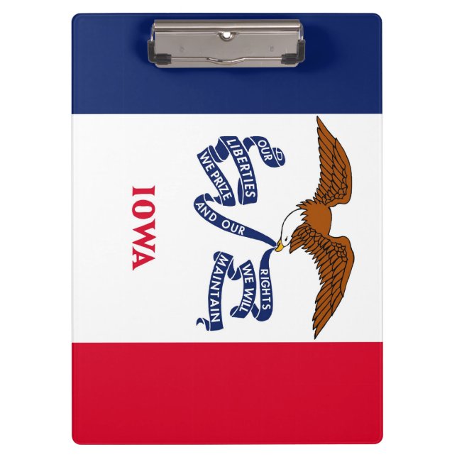 Patriotic Clipboard mit Flagge von Iowa, USA Klemmbrett (Vorderseite)