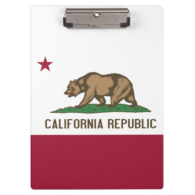 Patriotic Clipboard mit Flagge von Kalifornien, US Klemmbrett (Vorderseite)