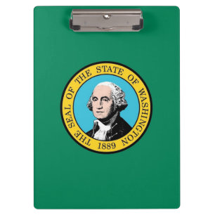 Patriotic Clipboard mit Flagge von Washington, USA Klemmbrett