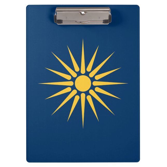 Patriotic Clipboard with flag of Macedonia, Greece Klemmbrett (Vorderseite)