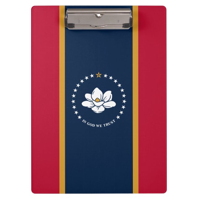 Patriotic Clipboard with flag of Mississippi, USA Klemmbrett (Vorderseite)
