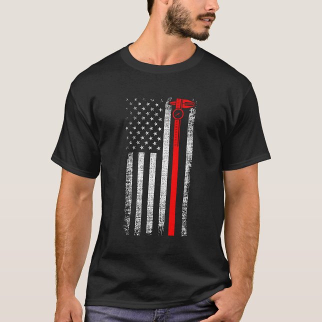 Patriotic CNC Machine Operator American US Flag Ma T-Shirt (Vorderseite)