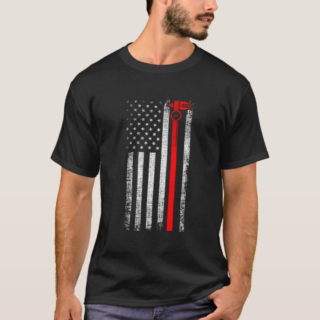 Patriotic Cnc Machine Operator American Us Flag Ma T-Shirt (Vorderseite)