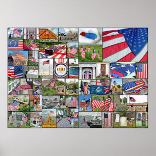 Patriotic collage poster 28 x 20