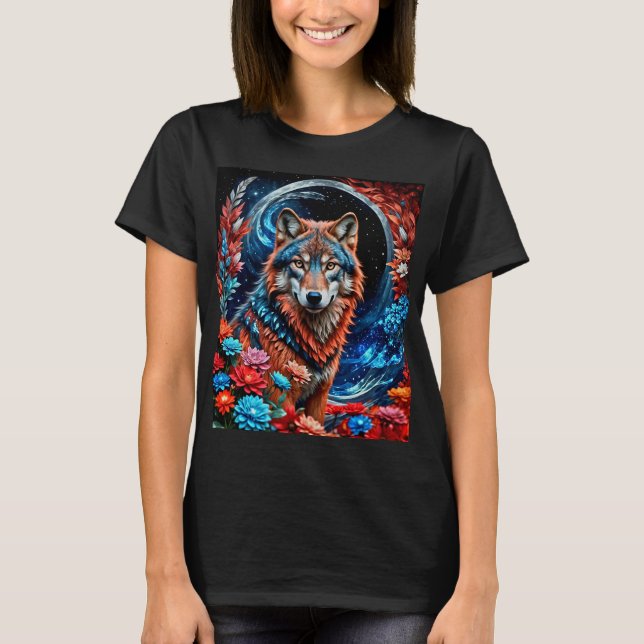 Patriotic Colors Wolf T-Shirt (Vorderseite)