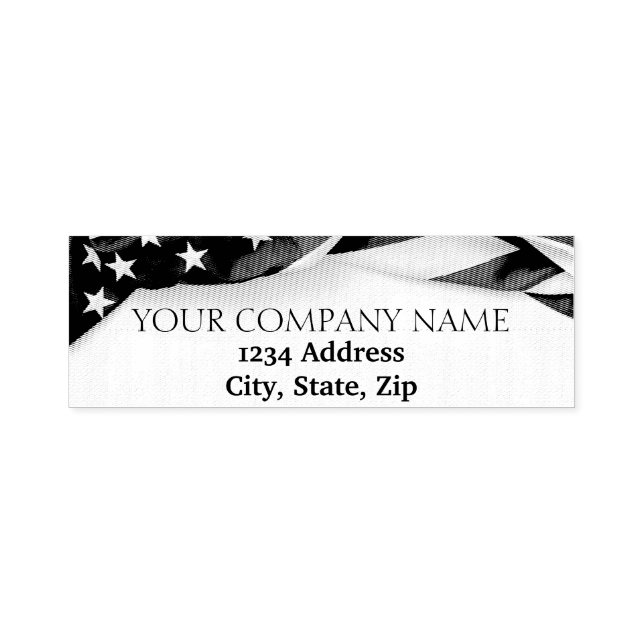 PATRIOTIC Company Name USA Flag Permastempel (Design)