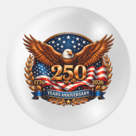 Patriotic Copper Wings of Liberty Emblem Runder Aufkleber