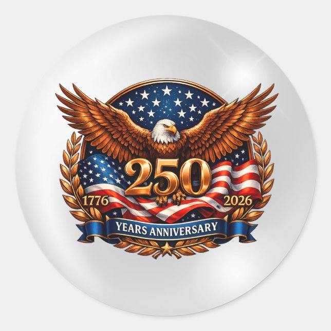 Patriotic Copper Wings of Liberty Emblem Runder Aufkleber (Vorderseite)