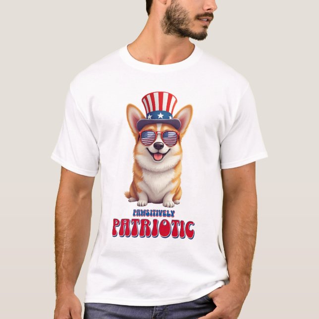 Patriotic Corgi - pawsitiv Patriotic T-Shirt (Vorderseite)